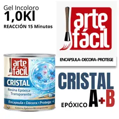 GENERICO - RESINA EPOXICA CRISTAL - ENCAPSULA™ - A+B INCOLORO - ARTEFACIL MANUALIDADES - 1kg