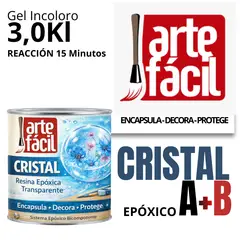 GENERICO - RESINA EPOXICA CRISTAL - ENCAPSULA™ - A+B INCOLORO - ARTEFACIL MANUALIDADES - 3kg