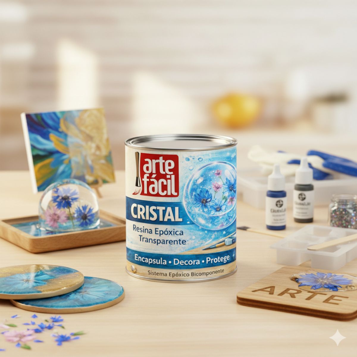 GENERICO - RESINA EPOXICA CRISTAL - ENCAPSULA™ - A+B INCOLORO - ARTEFACIL MANUALIDADES - 5kg