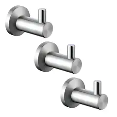 TAUMM - Pack X3 Perchero De Baño Acero Inoxidable Elegancia