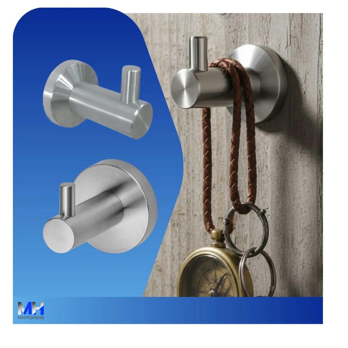 TAUMM - Pack X3 Perchero De Baño Taumm Acero Inoxidable Elegancia