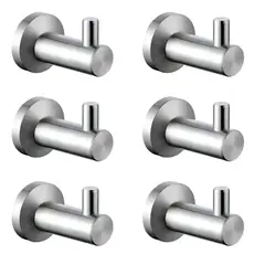 TAUMM - Pack X6 Perchero De Baño Acero Inoxidable Elegancia