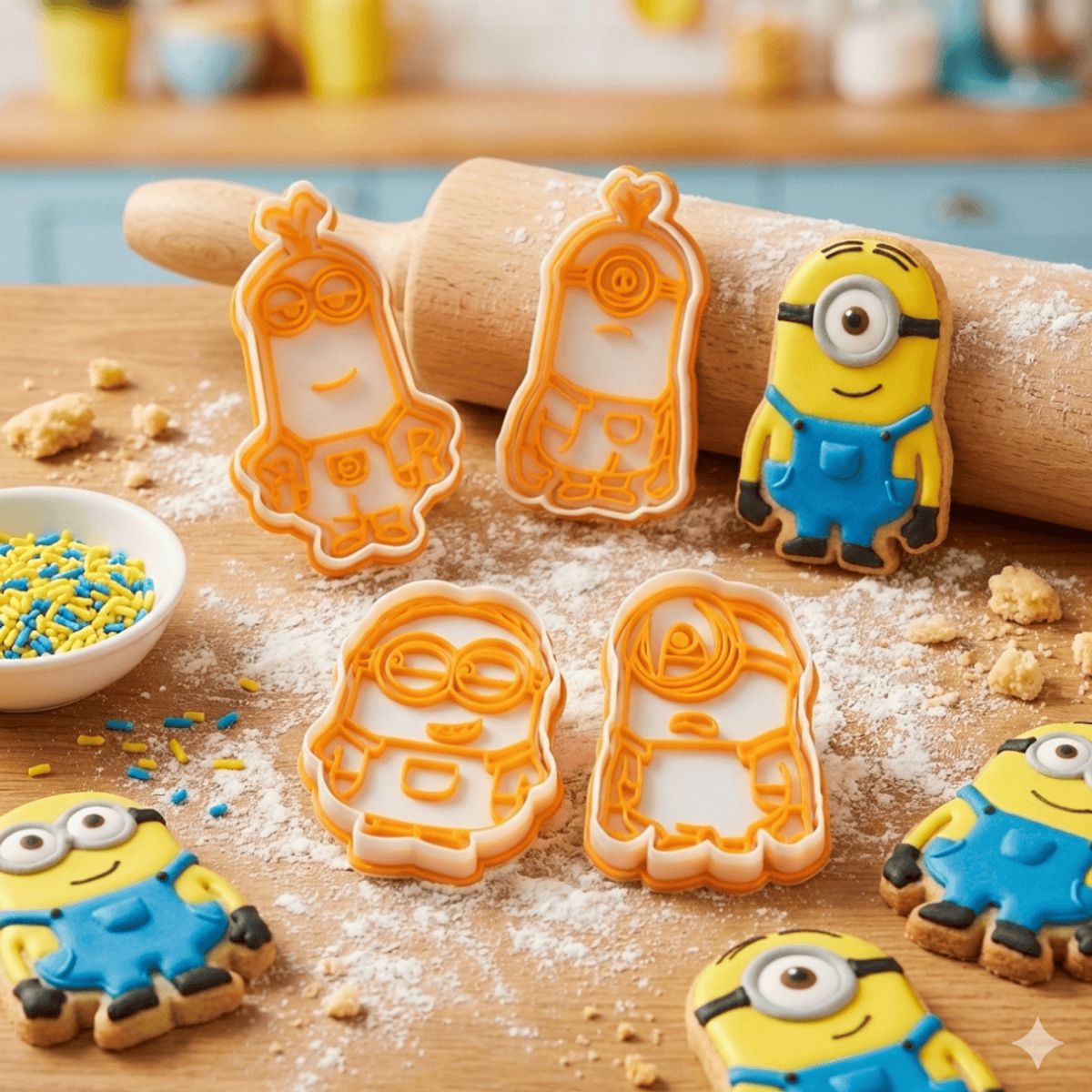 GENERICO - Set 5 Cortadores De Galletas Los Minions 10 Cm