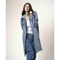 MOMCHIC - CHAQUETA MELI EXTRA LARGA AZUL