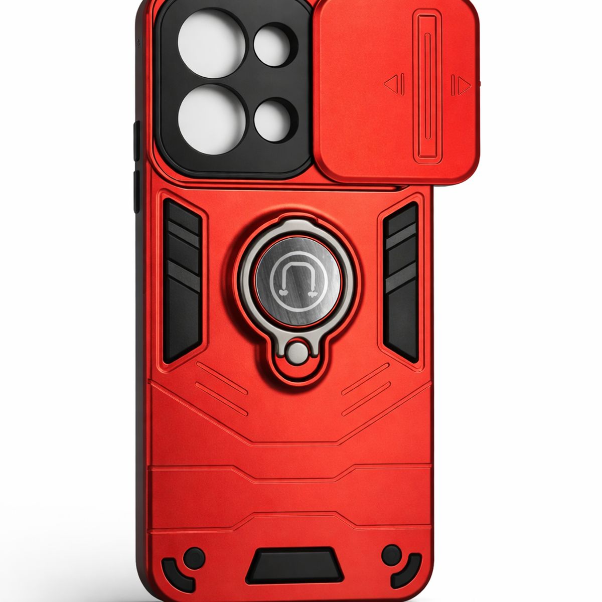 GENERICO - CARCASA PARA XIAOMI REDMI 15C ANILLO CUBRE CAMARA COLOR ROJO