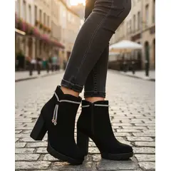 SNOOPY - Botines para Dama en Gamuza Taco Alto M460