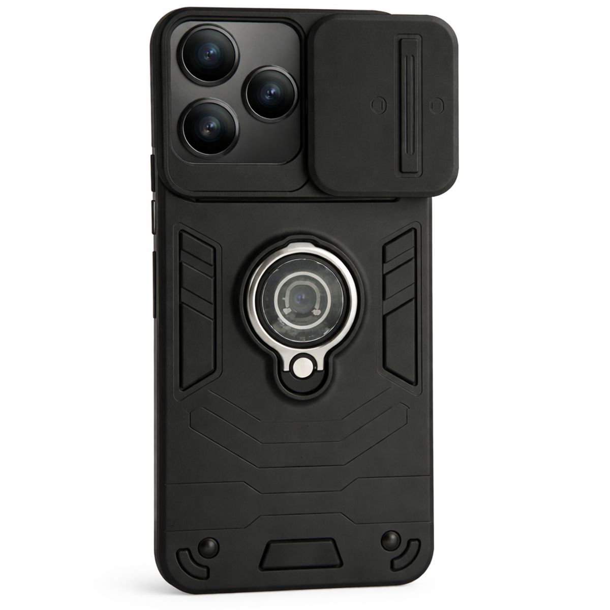 GENERICO - CARCASA PARA XIAOMI REDMI 13X ANILLO CUBRE CAMARA COLOR NEGRO