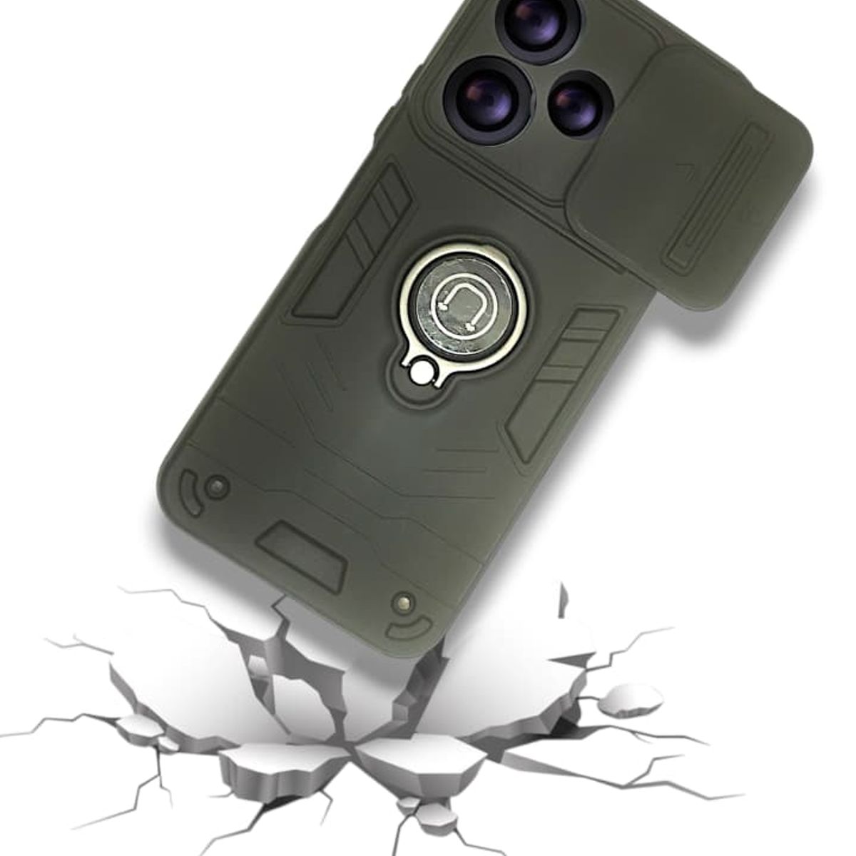 GENERICO - CARCASA PARA XIAOMI REDMI 13X ANILLO CUBRE CAMARA COLOR NEGRO