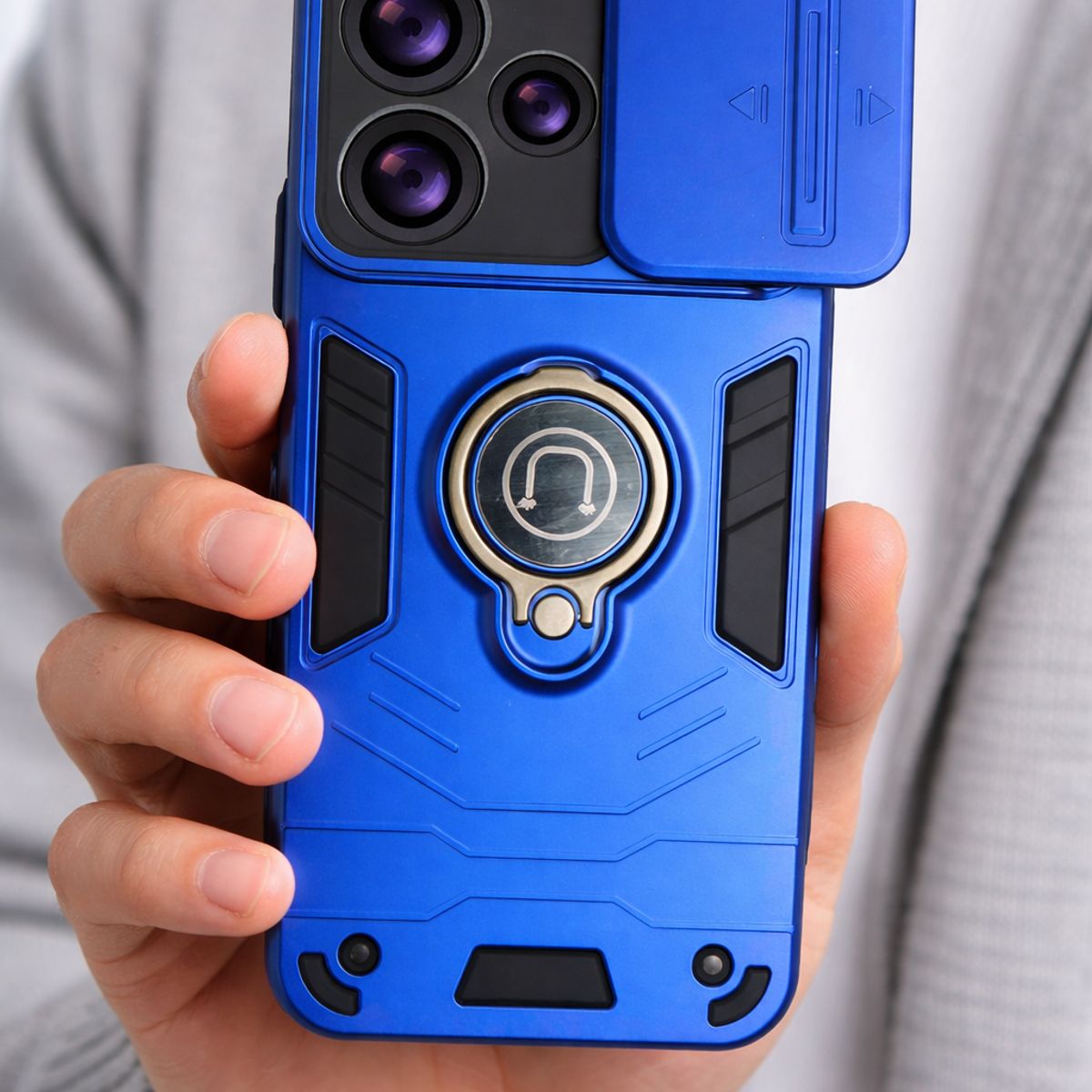 GENERICO - CARCASA PARA XIAOMI REDMI 13X ANILLO CUBRE CAMARA COLOR AZUL