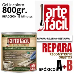 GENERICO - REPARADOR OBJETOS UNIVERSAL EPOXICO - A+B INCOLORO - ARTEFACIL MANUALIDADES - 800G
