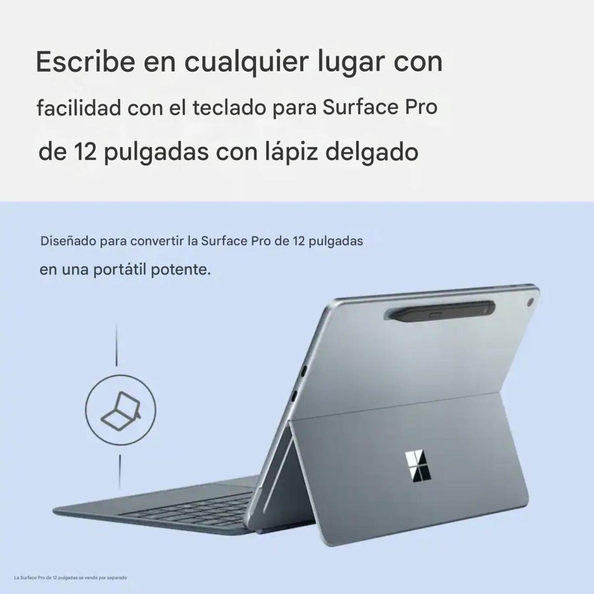 MICROSOFT - Pack Teclado Surface Pro 12 + Lápiz Slim Pen 2 Gris