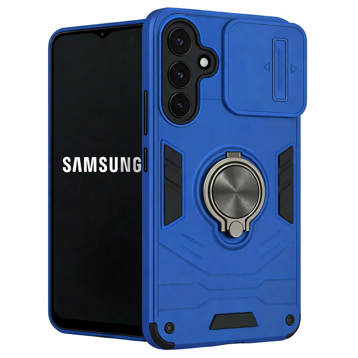 GENERICO - CARCASA PARA SAMSUNG A36 ANILLO CUBRE CAMARA COLOR AZUL