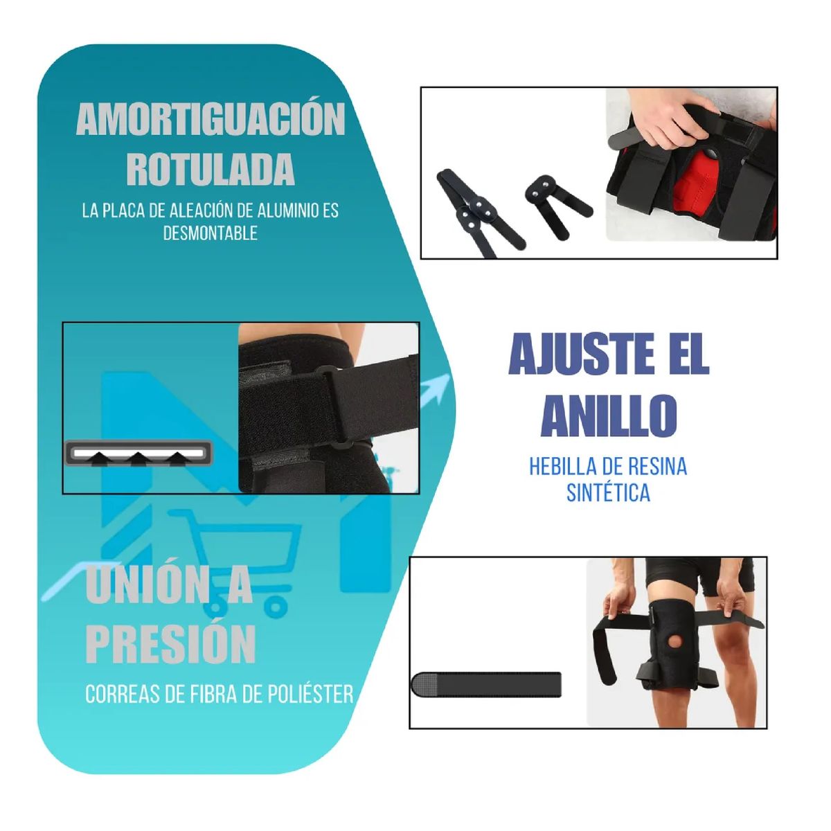 GENERICO - Rodillera Con Bisagras Y Placa De Aluminio Lesiones Deporte