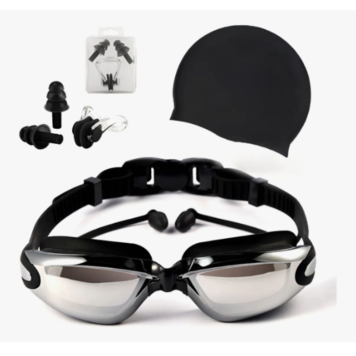 GENERICO - Natacion Kit 4 En 1 Protección Uv Antivaho Gafas