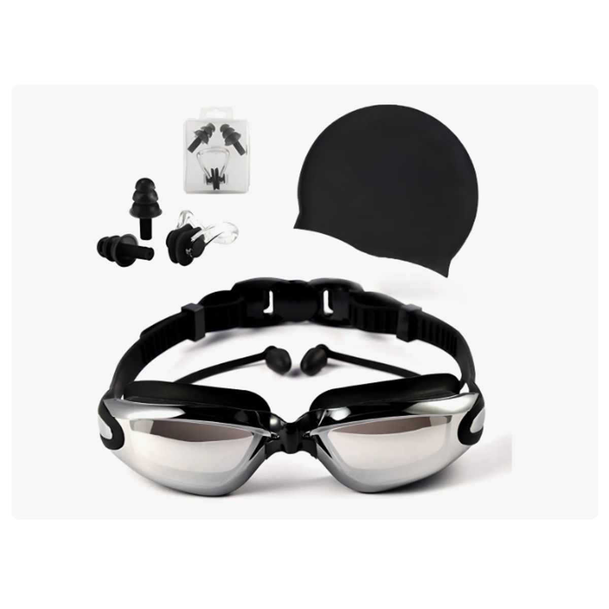 GENERICO - Natacion Kit 4 En 1 Protección Uv Antivaho Gafas