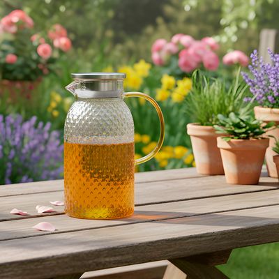 Imagen 2 del producto Jarra De Vidrio 19l Servir Te Jugo Bebida Agua Tapa Acero