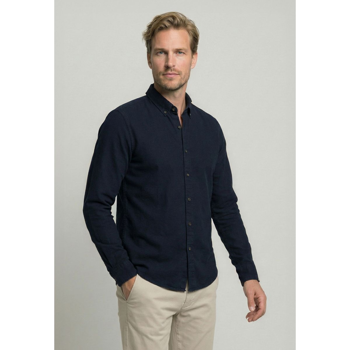 NEW MAN - Camisa Ely Navy New Man
