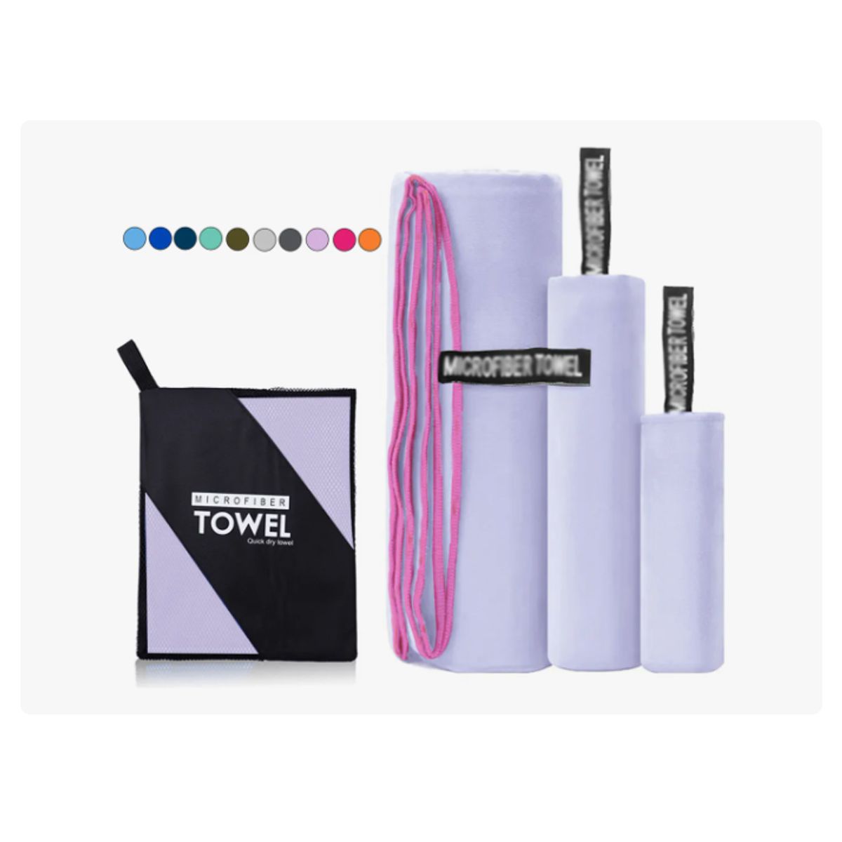 GENERICO - Toalla Baño De Microfibra De Deportiva Y Secado Rápido 3pcs