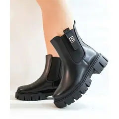 SNOOPY - Botines Mujer color Negro con Plataforma M579
