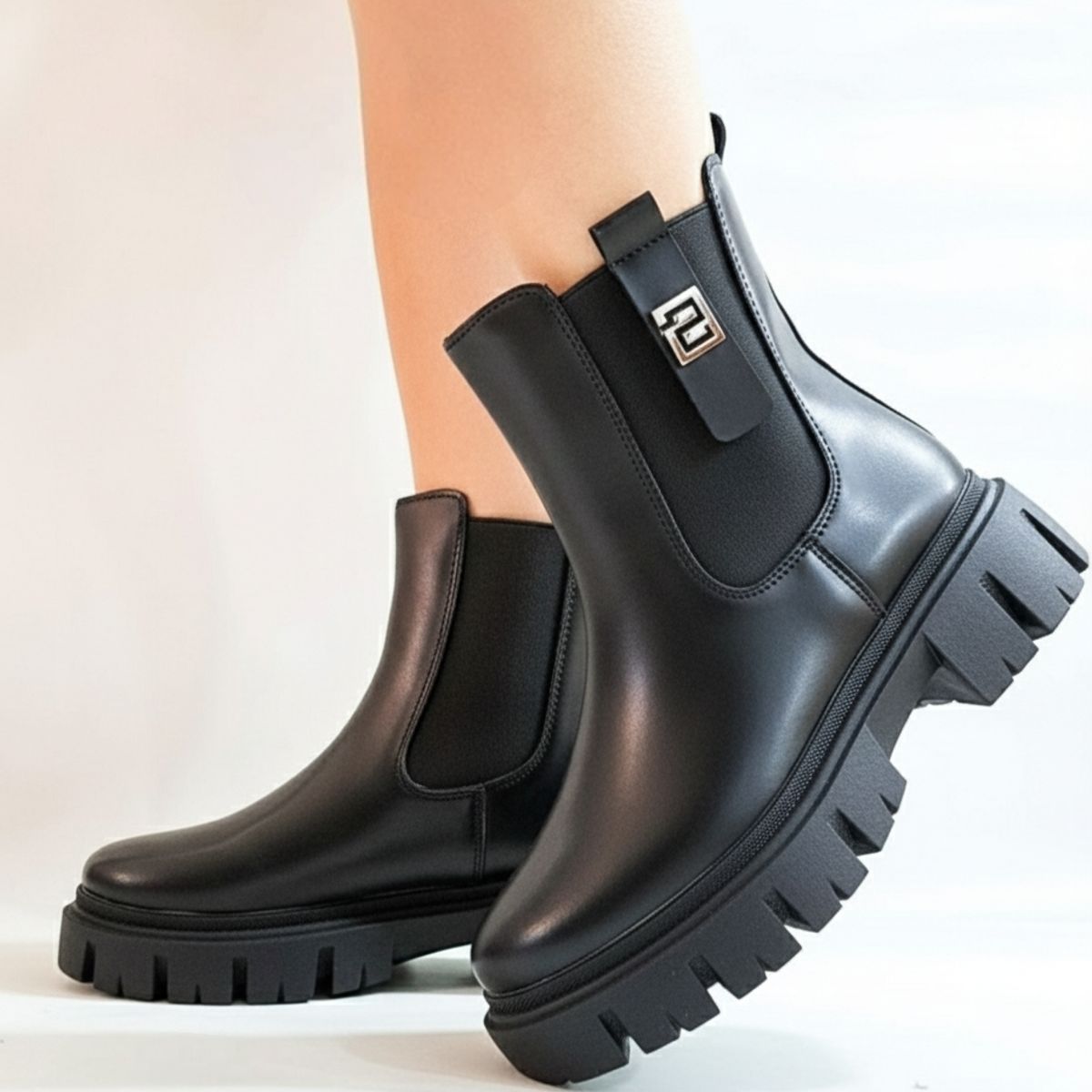 SNOOPY - Botines  Mujer  color Negro  con Plataforma M579