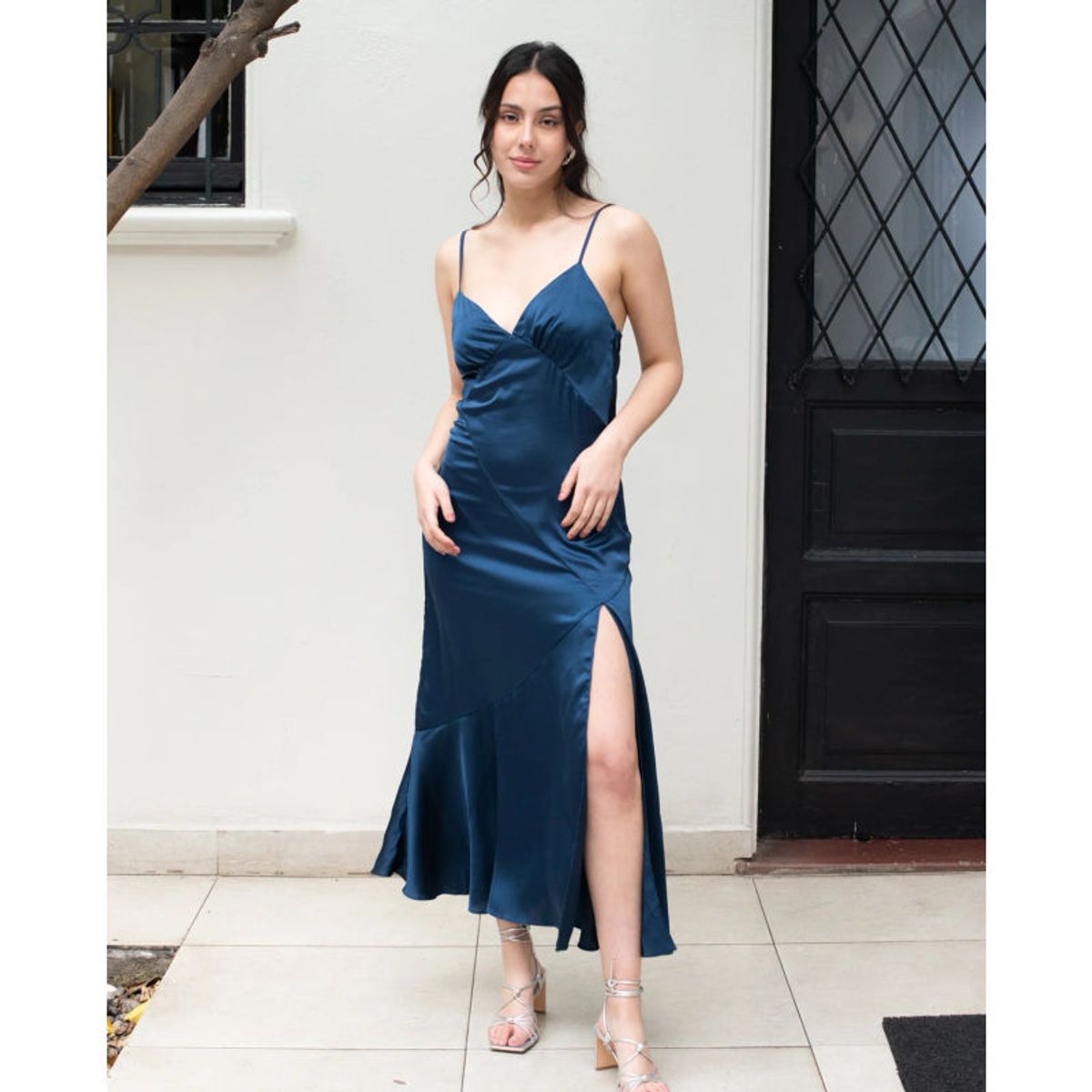 MI PLACARD - Vestido de Fiesta Largo Manuela Azul Oscuro