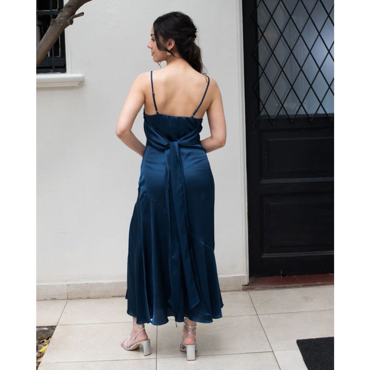 MI PLACARD - Vestido de Fiesta Largo Manuela Azul Oscuro
