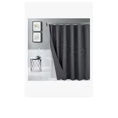 GENERICO - Cortina Baño Ducha Casatua Con Iman Y Forro Gris
