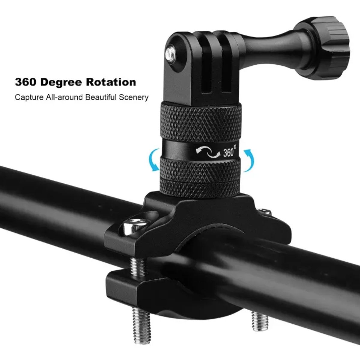 GENERICO - Soporte Manillar 360° Aluminio Bici Para Gopro 13 12 11 10 9 Negro