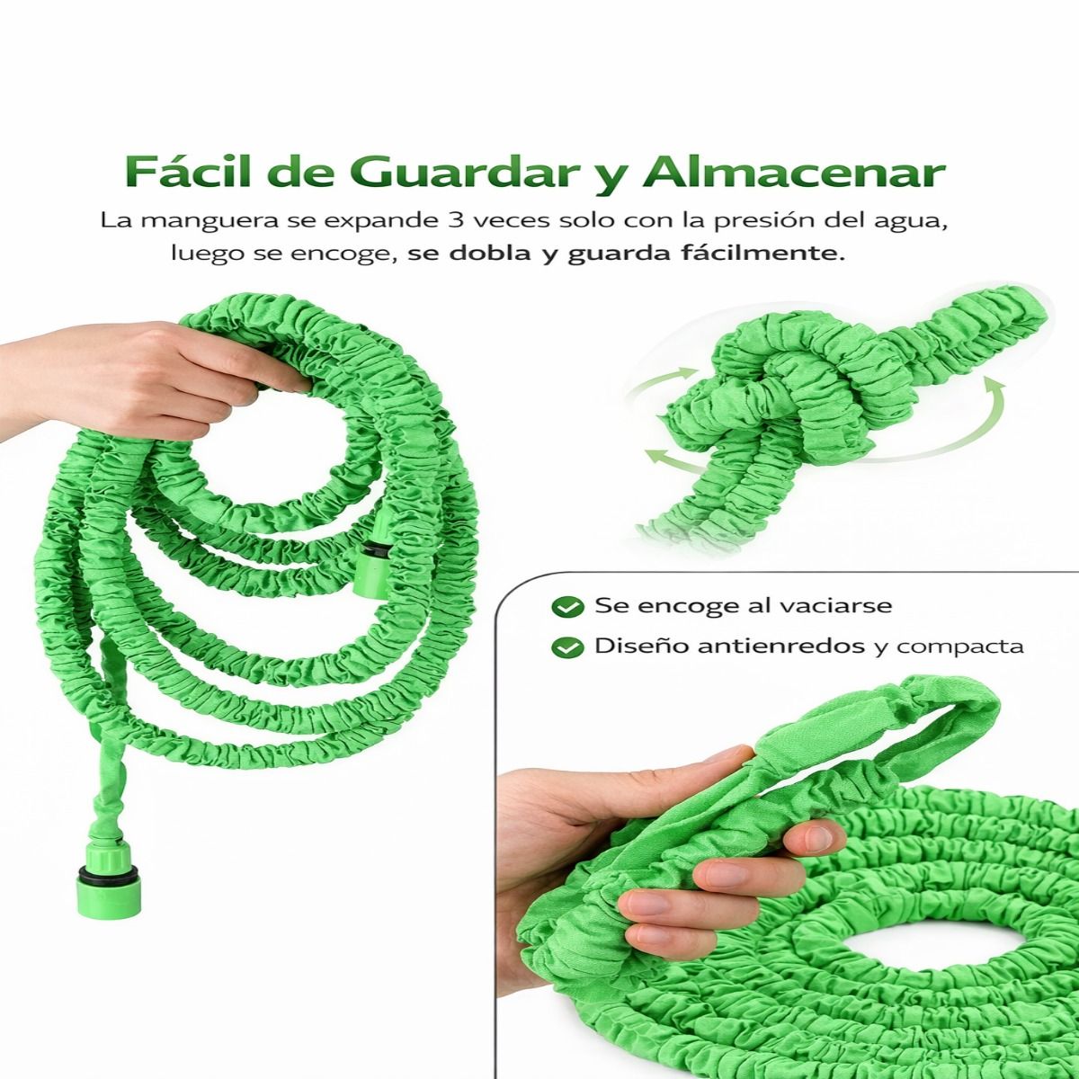 MOVI - Manguera Extensible con rociador de 7 posiciones para Jardín