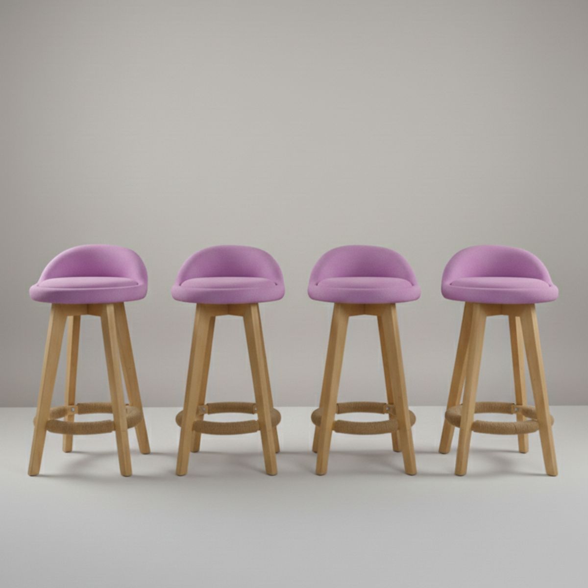 GENERICO - Silla de Bar x 4 Un modelo Marsella Rosado alto 63cm