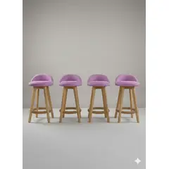 GENERICO - Silla de Bar x 4 Un modelo Marsella Rosado alto 63cm