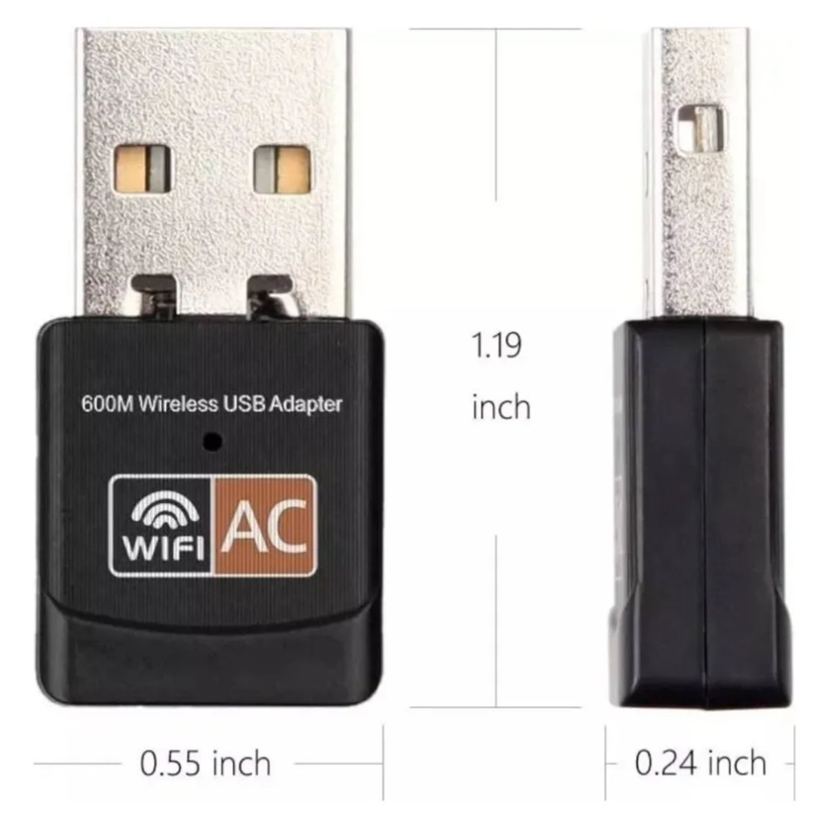 GENERICO - Adaptador/antena Wifi Usb Dual Band 2.4g Y 5g 600 Mbps