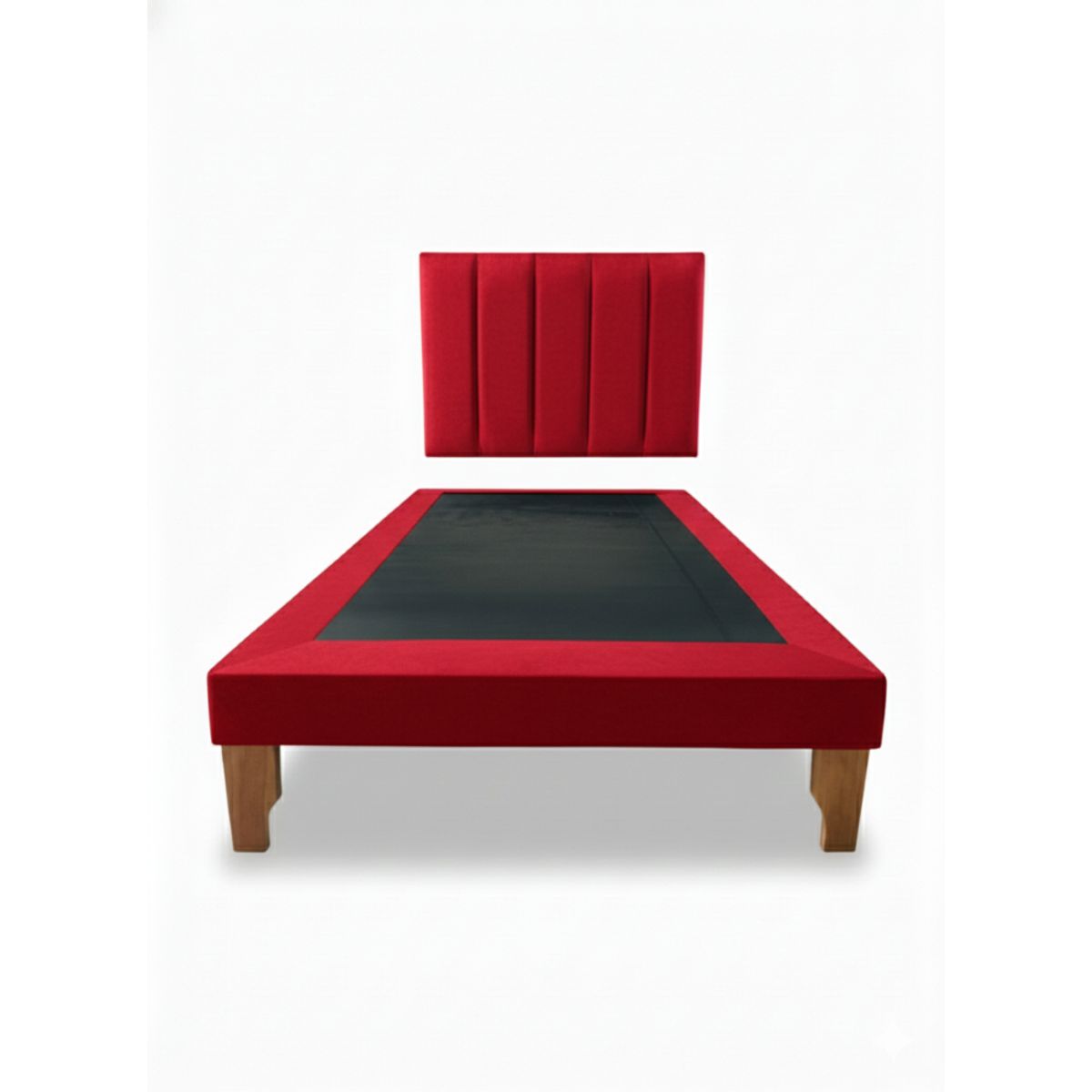 MUEBLES NEW - CAMA PLAZA Y MEDIA LINEAL ROJO FELPA