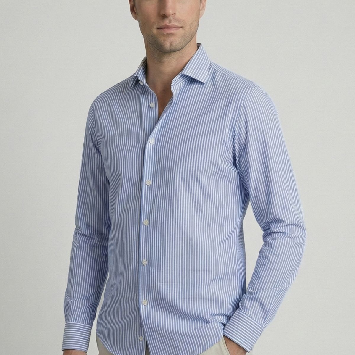 NEW MAN - Camisa Praga Lt Blue New Man