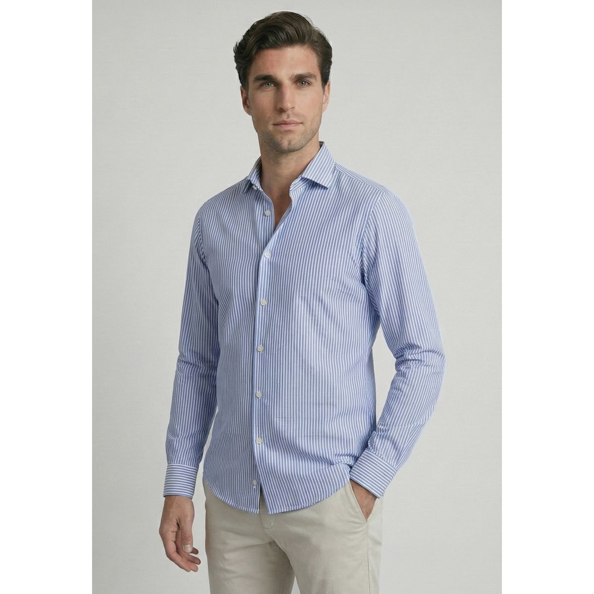 NEW MAN - Camisa Praga Lt Blue New Man
