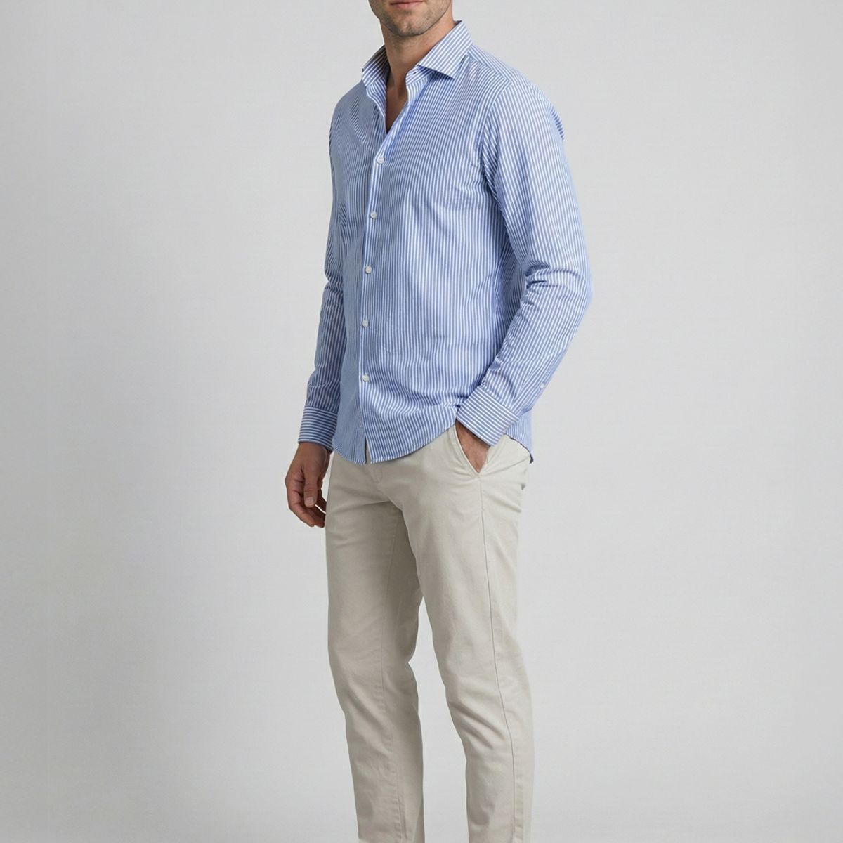NEW MAN - Camisa Praga Lt Blue New Man