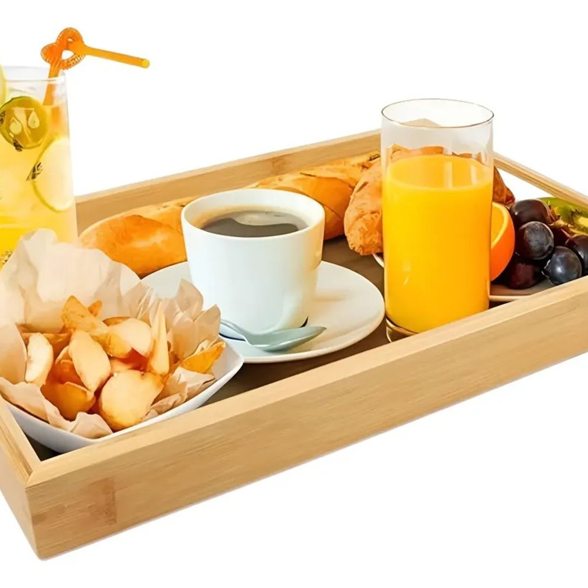 GENERICO - Bandejas De Bambu Bandeja Madera Para Desayuno Bambu 40x28cm