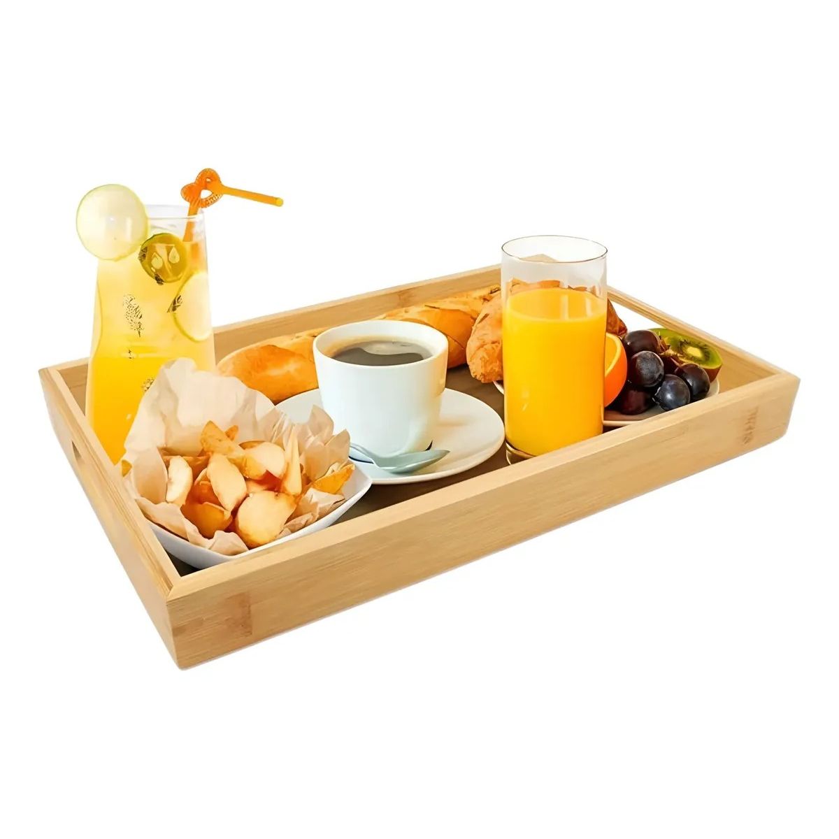 GENERICO - Bandejas De Bambu Bandeja Madera Para Desayuno Bambu 40x28cm