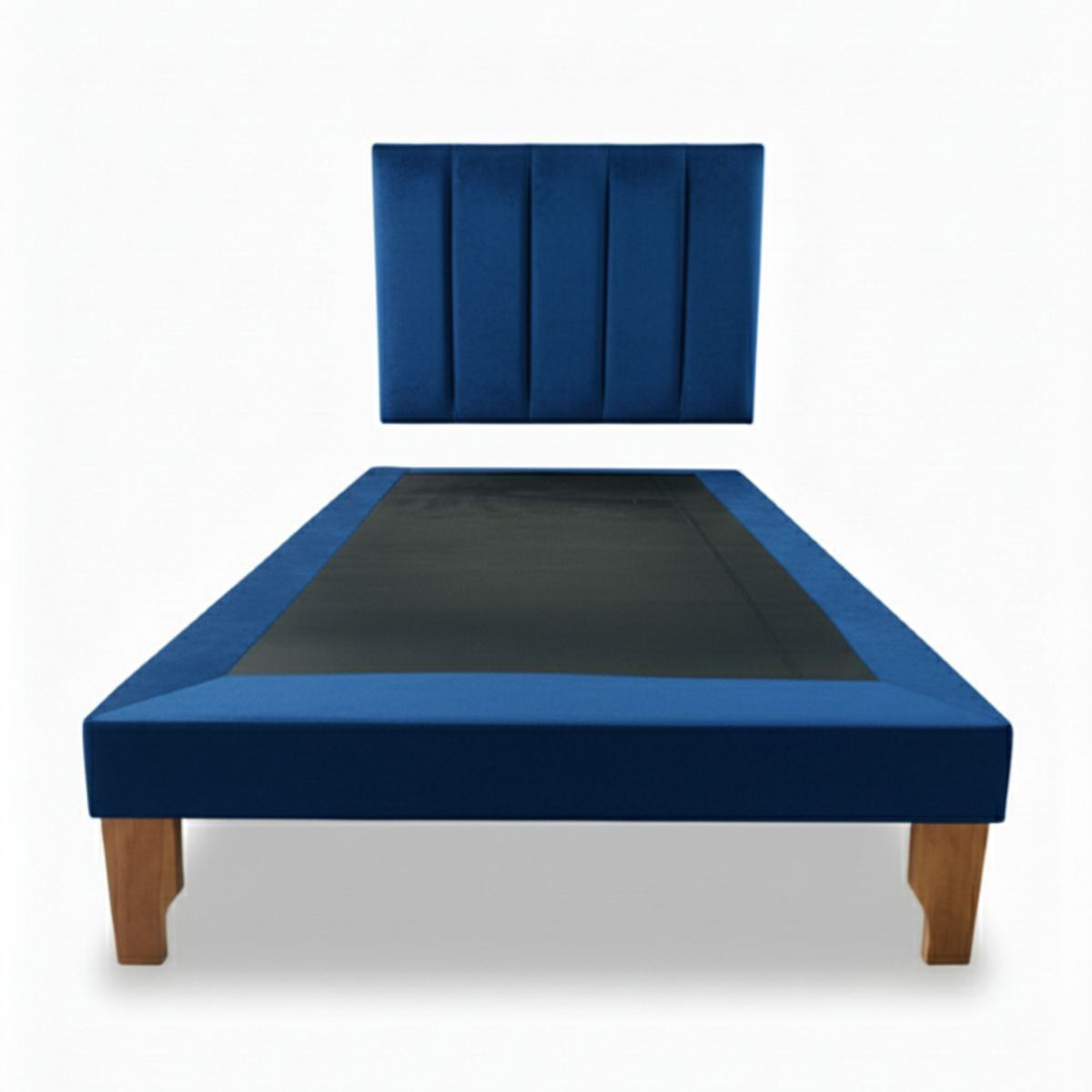 MUEBLES NEW - CAMA PLAZA Y MEDIA LINEAL AZUL FELPA
