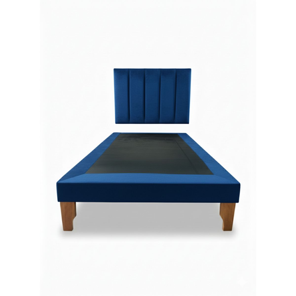 MUEBLES NEW - CAMA PLAZA Y MEDIA LINEAL AZUL FELPA