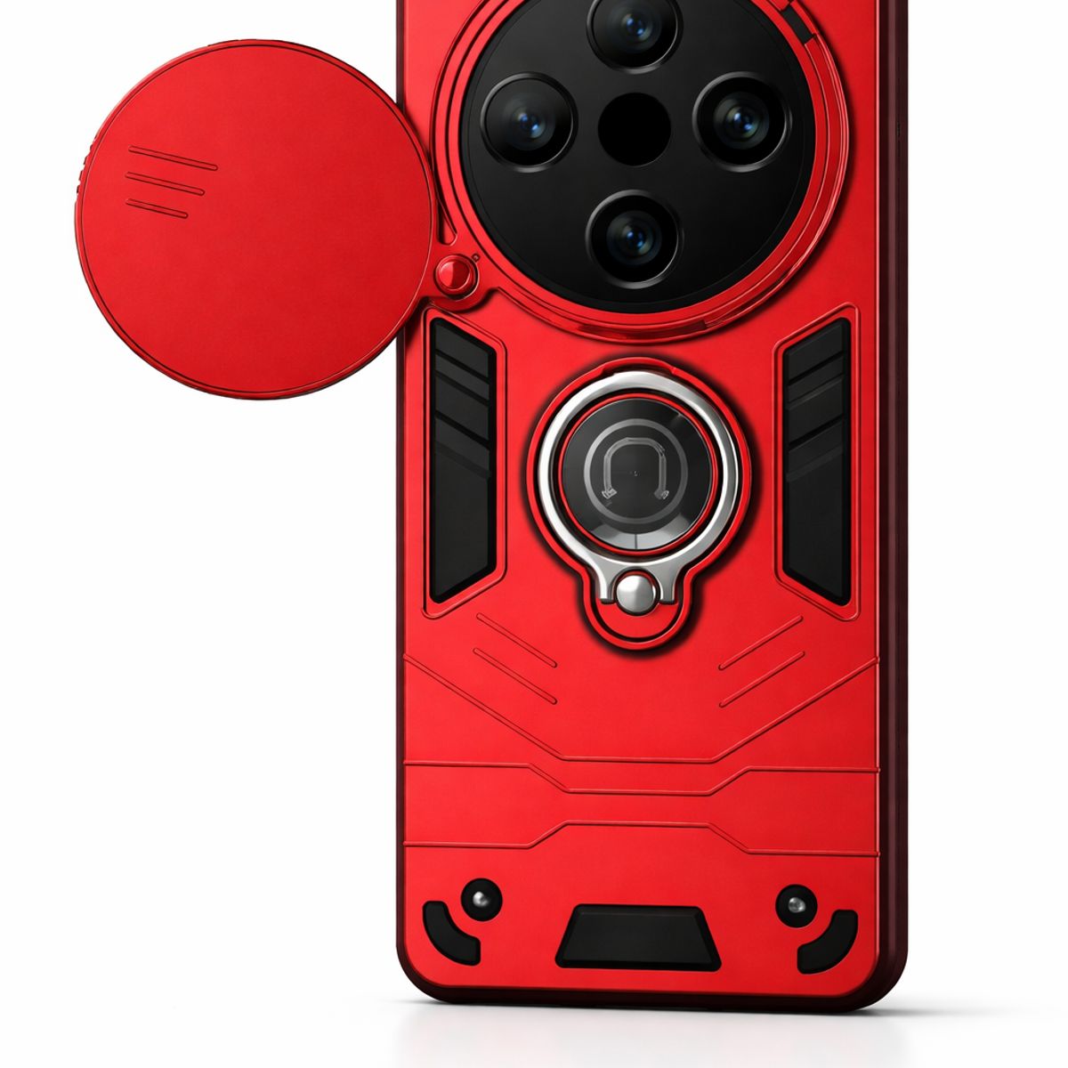 GENERICO - CARCASA PARA HONOR MAGIC 6 LITE ANILLO CUBRE CAMARA COLOR ROJO