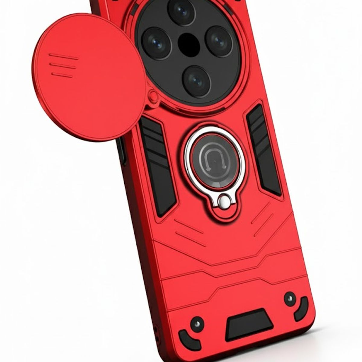 GENERICO - CARCASA PARA HONOR MAGIC 6 LITE ANILLO CUBRE CAMARA COLOR ROJO