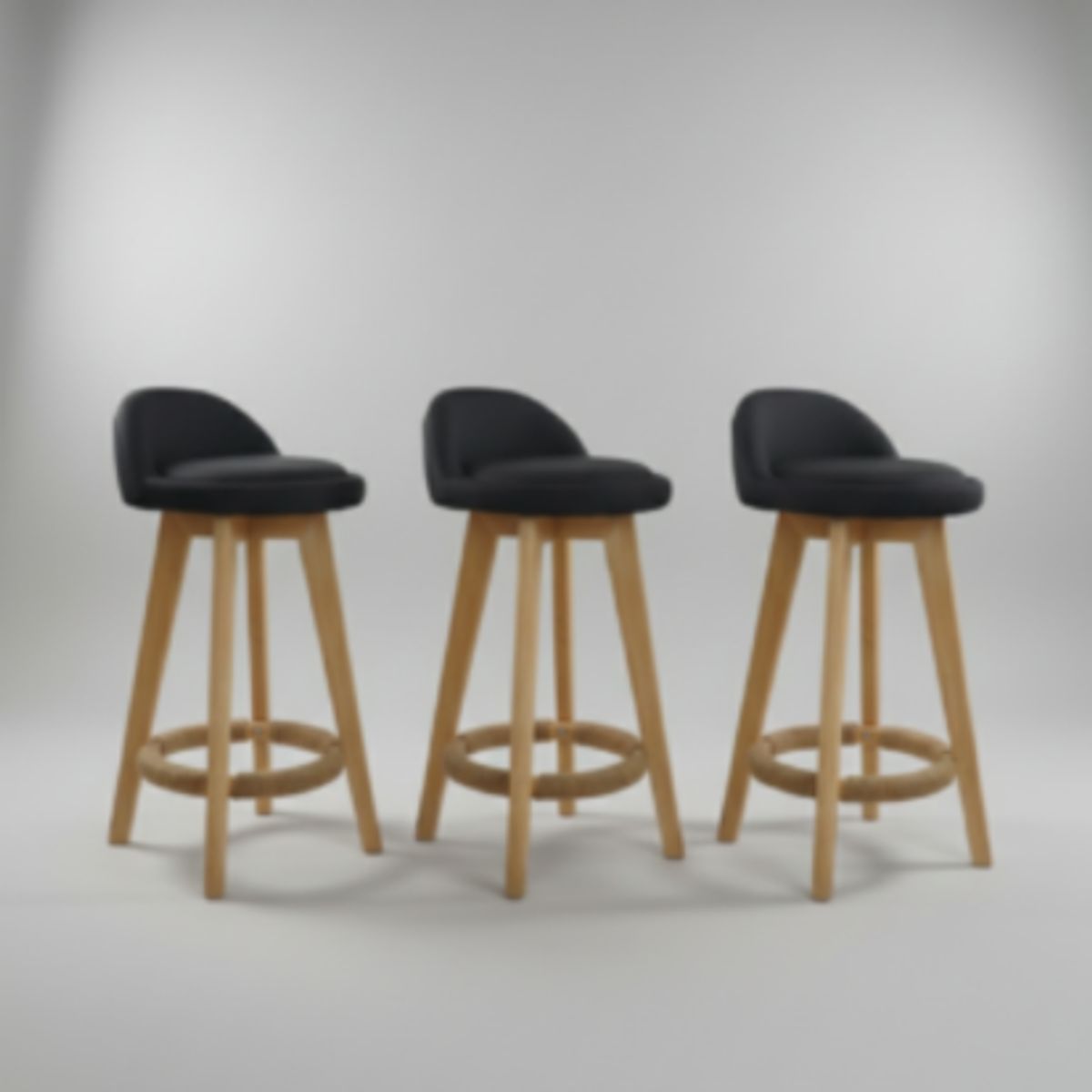 GENERICO - Silla de Bar x 3 Un modelo Marsella alto 63 cm Negro
