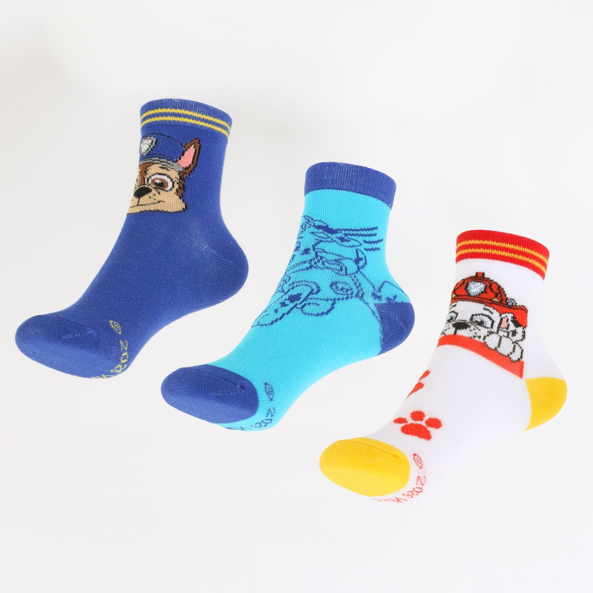 PAW PATROL - Tripack Calcetines Niño Azul Chase & Marshall Paw Patrol