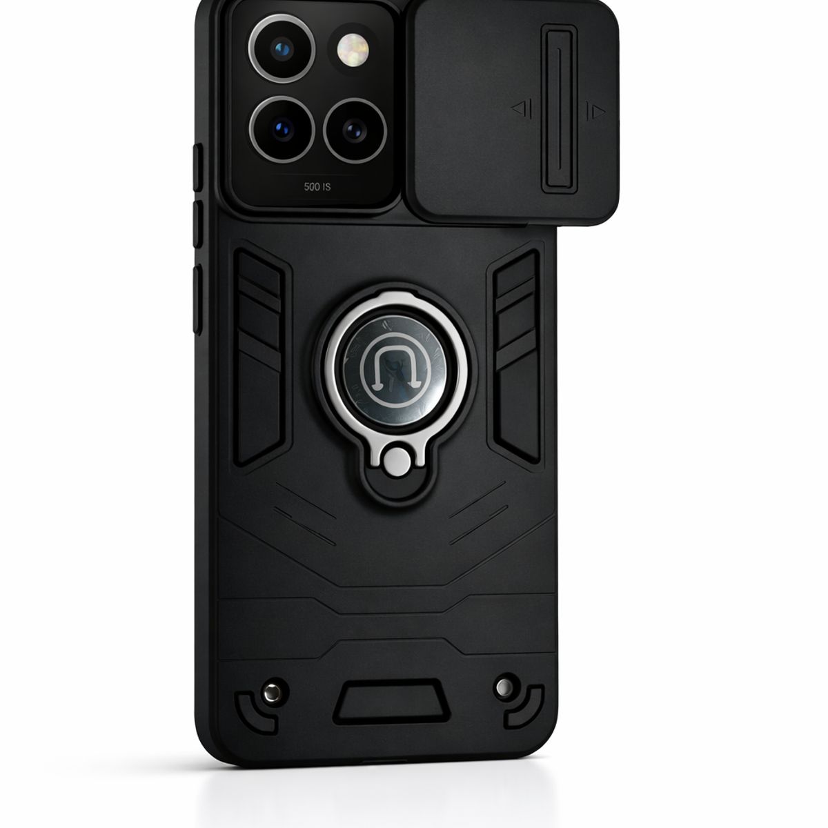 GENERICO - CARCASA PARA MOTOROLA G56 ANILLO CUBRE CAMARA COLOR NEGRO