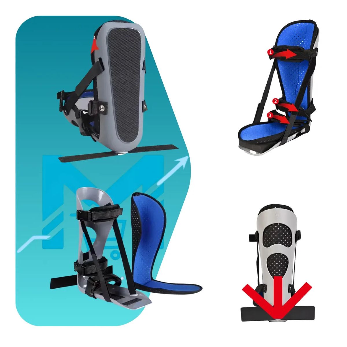 GENERICO - Ferula De Bota Para Tobillo Fascitis Plantar Soporte Rigido Talla L