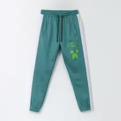 MINECRAFT - Pantalón de Buzo Niño Deportivo Verde