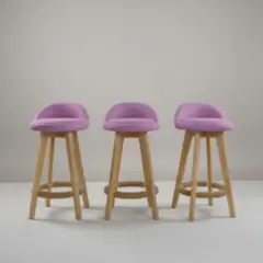 GENERICO - Silla de Bar x 3 Un modelo Marsella alto 63 cm Rosado