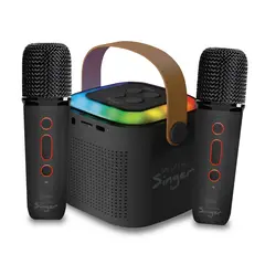 MLAB - Mini Parlante Karaoke Infantil BK Con 2 Microfonos Inalambricos