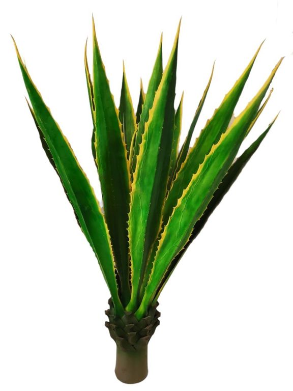Agave Verde-Amarillo 135cm Artificial - Estilo Natural para Interiores y Vitrinas